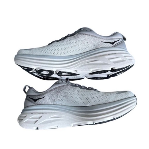 Hoka One One Bondi 8 Men's Athletic Sneaker Shoes Gray Size 10D - Picture 3 of 11